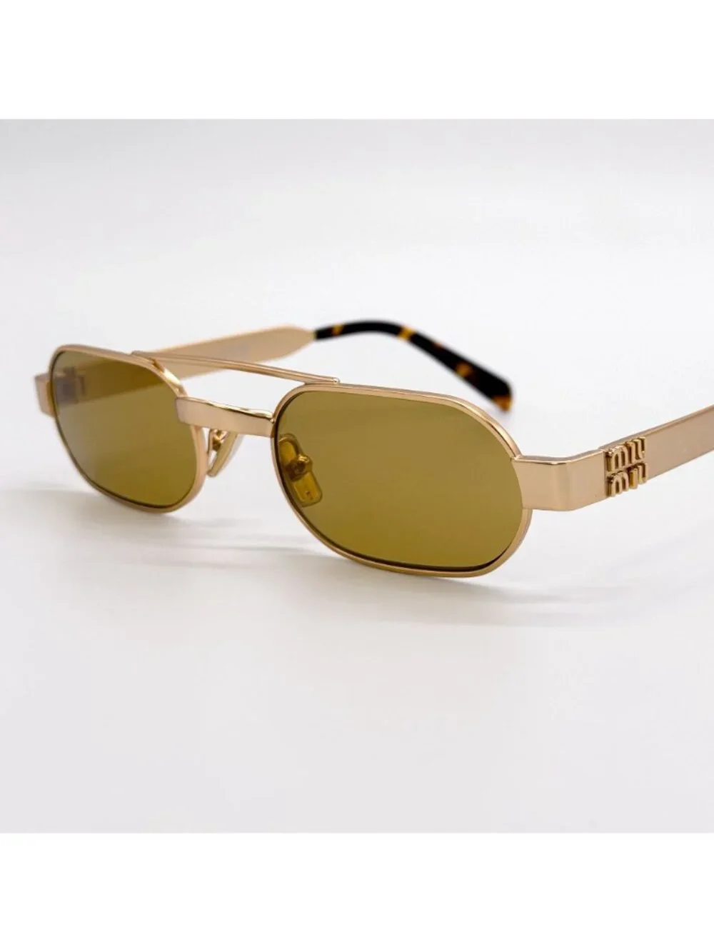 New Miu Miu MUB52S 22M10Y Gold Yellow Women Sunglasses SMU B52